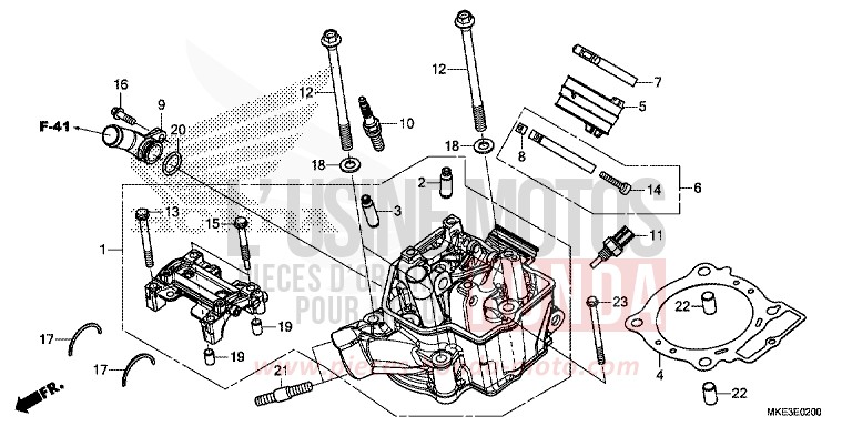 TESTATA per CRF450R EXTREME RED (R292) del 2018