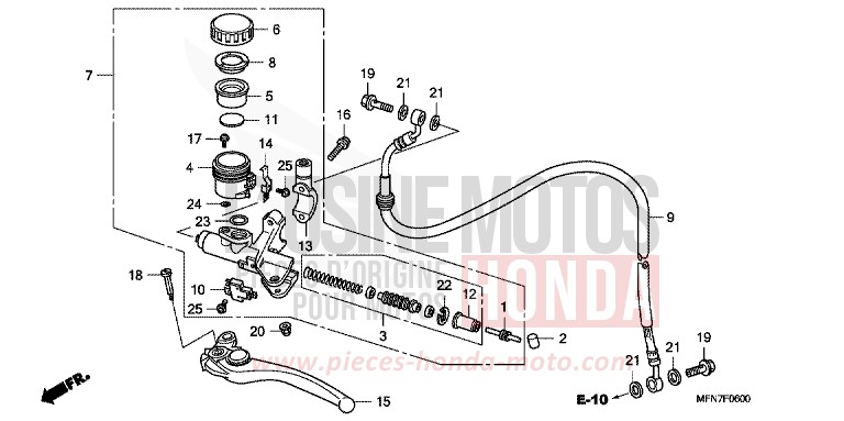 CLUTCH MASTER CYLINDER for CB1000R PEARL COOL WHITE (NHA16) from 2009