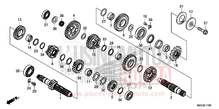 TRANSMISSION for CRF450R EXTREME RED (R292) from 2018
