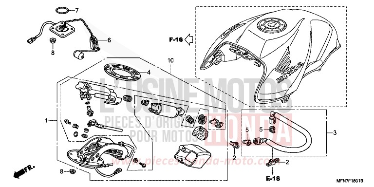 FUEL PUMP for CB1000R PEARL COOL WHITE (NHA16) from 2009
