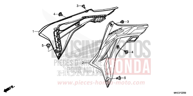 RADIATOR SHROUD (CRF450R) for CRF450R EXTREME RED (R292) from 2018