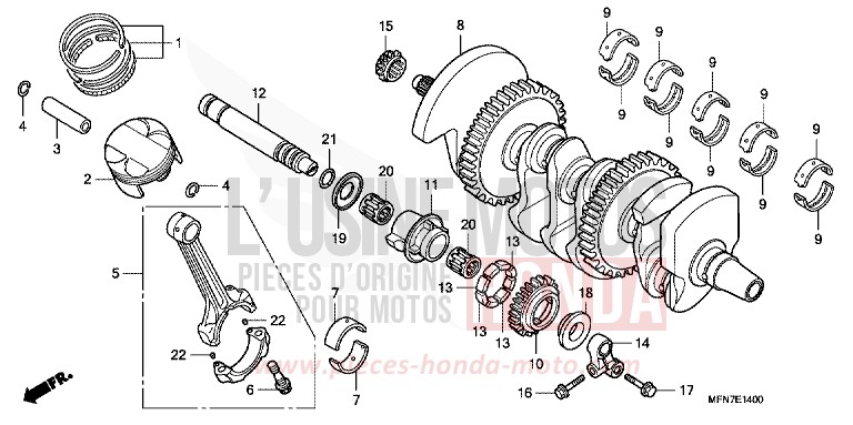 CRANKSHAFT/PISTON for CB1000R PEARL NIGHTSTAR BLACK (NHA84) from 2009