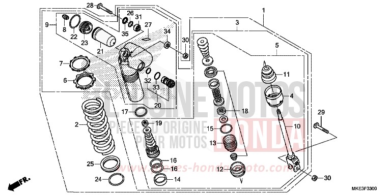 REAR CUSHION for CRF450R EXTREME RED (R292) from 2018