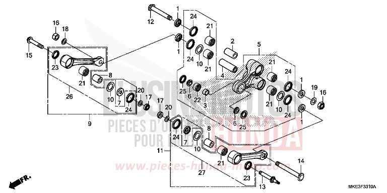 CUSHION ARM for CRF450R EXTREME RED (R292) from 2018