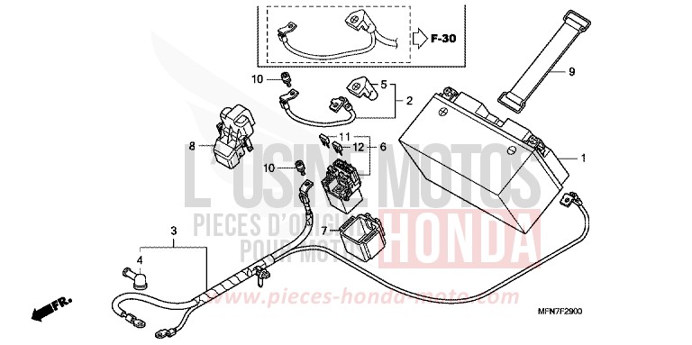 BATTERIE for CB1000R PEARL NIGHTSTAR BLACK (NHA84) from 2009