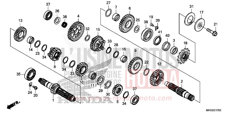 TRANSMISSION for CRF450R EXTREME RED (R292) from 2019