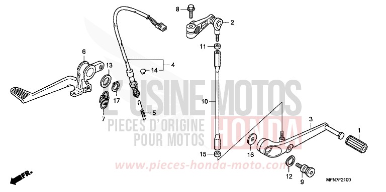 PEDAL for CB1000R PEARL SIENA RED (R320) from 2010