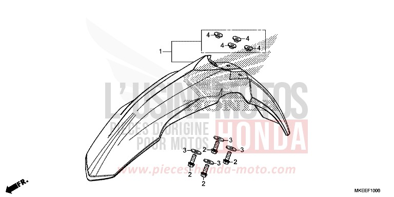 PARAFANGO ANTERIORE per CRF450R EXTREME RED (R292) del 2019