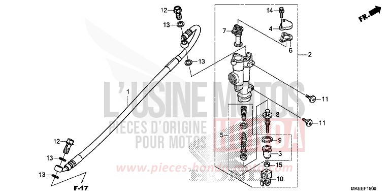 REAR BRAKE MASTER CYLINDER for CRF450R EXTREME RED (R292) from 2019