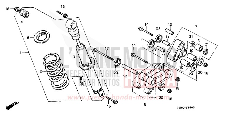 REAR CUSHION for XR100R SHASTA WHITE (NH138H) from 1996