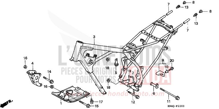FRAME BODY for XR100R SHASTA WHITE (NH138H) from 1996