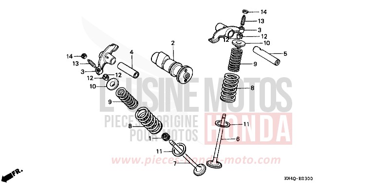 CAMSHAFT/VALVE for XR100R SHASTA WHITE (NH138) from 1999