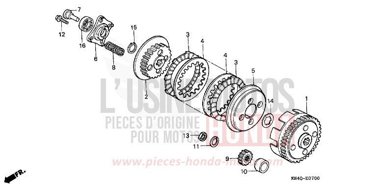 CLUTCH for XR100R SHASTA WHITE (NH138) from 1999