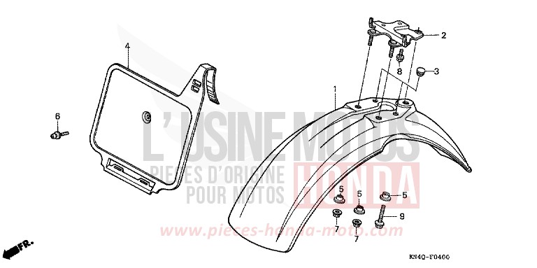 FRONT FENDER for XR100R SHASTA WHITE (NH138) from 1997