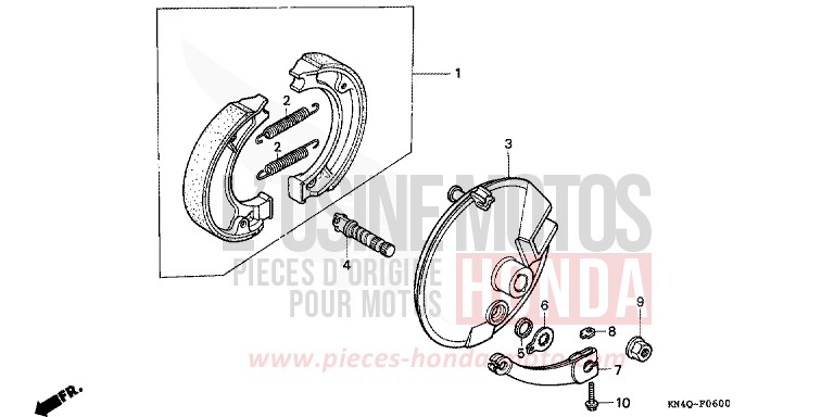 FRONT BRAKE PANEL for XR100R SHASTA WHITE (NH138) from 1997