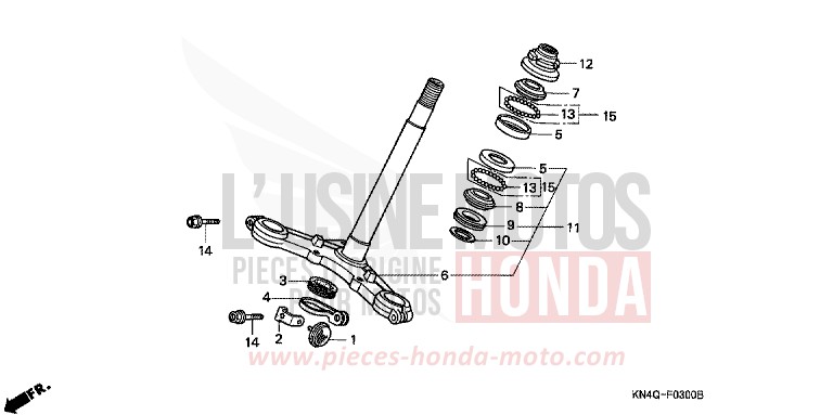 STEERING STEM for XR100R SHASTA WHITE (NH138) from 1999