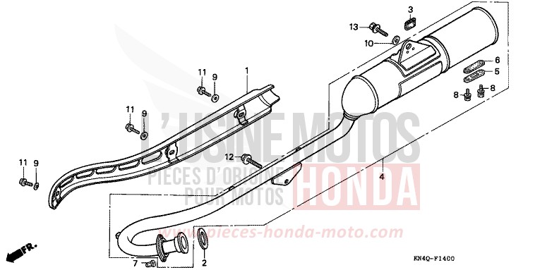 EXHAUST MUFFLER for XR100R SHASTA WHITE (NH138) from 1997