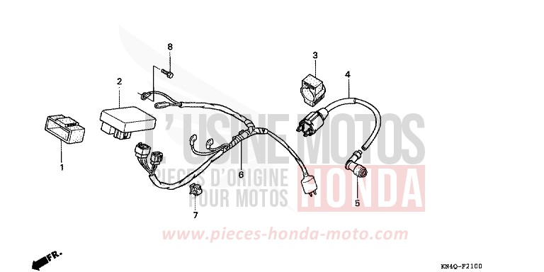 WIRE HARNESS for XR100R SHASTA WHITE (NH138) from 1997