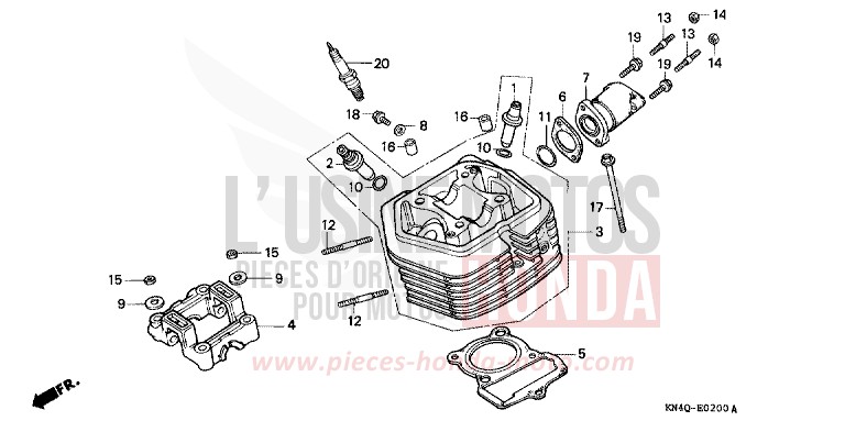CYLINDER HEAD for XR100R FIGHTING RED (R134) from 2000