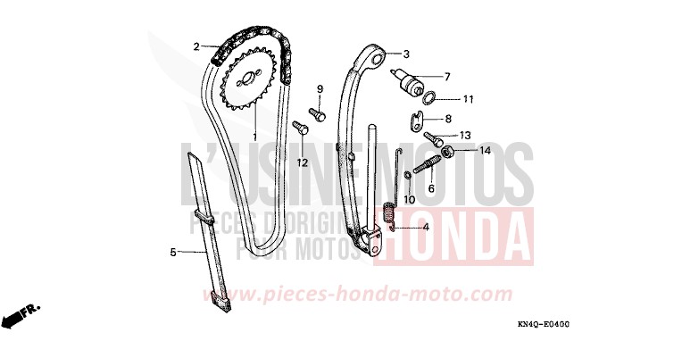 CAM CHAIN/TENSIONER for XR100R SHASTA WHITE (NH138) from 1998