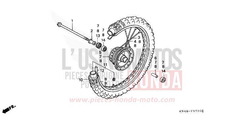 FRONT WHEEL for XR100R FIGHTING RED (R134) from 2000