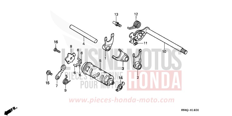 GEARSHIFT DRUM for XR100R SHASTA WHITE (NH138) from 1998