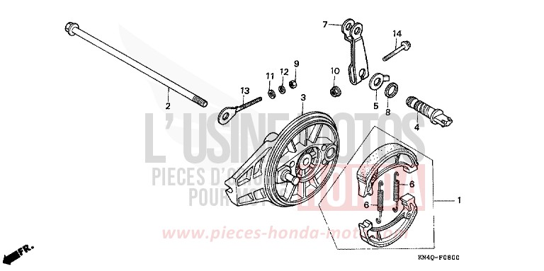 REAR BRAKE PANEL for XR100R SHASTA WHITE (NH138) from 1998