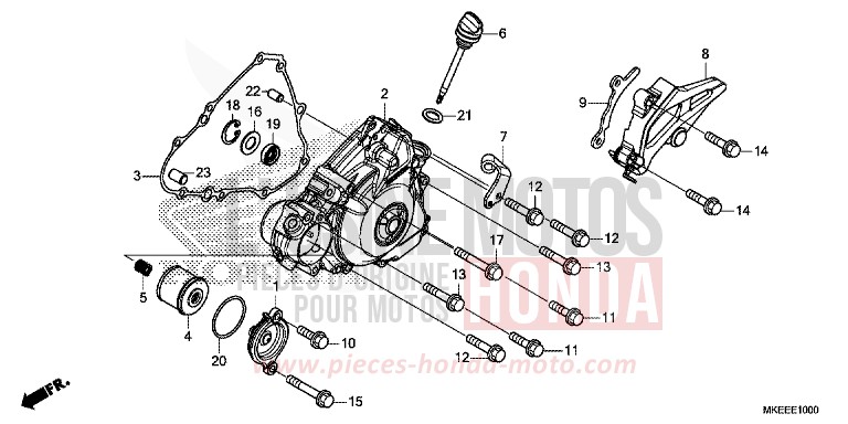 LEFT CRANKCASE COVER for CRF450R EXTREME RED (R292) from 2020