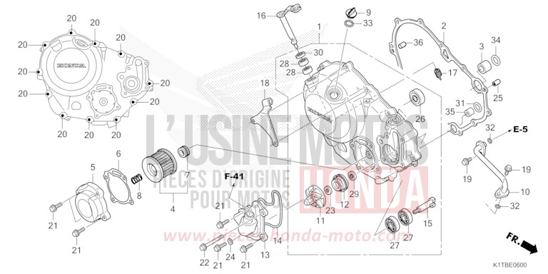 RIGHT CRANKCASE COVER for CRF300LA EXTREME RED (R292) from 2025