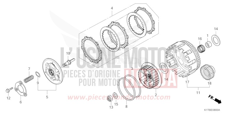 CLUTCH for CRF300LA EXTREME RED (R292) from 2025