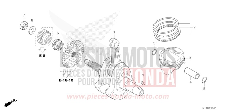 CRANKSHAFT/PISTON for CRF300LA EXTREME RED (R292) from 2025