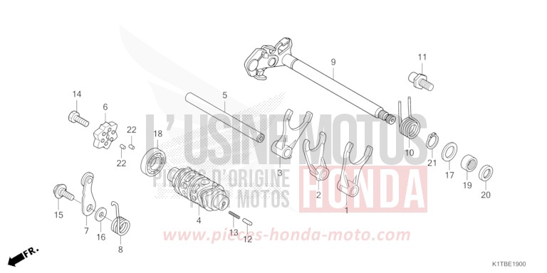 GEARSHIFT DRUM for CRF300LA EXTREME RED (R292) from 2025