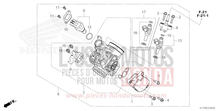 THROTTLE BODY for CRF300LA EXTREME RED (R292) from 2025