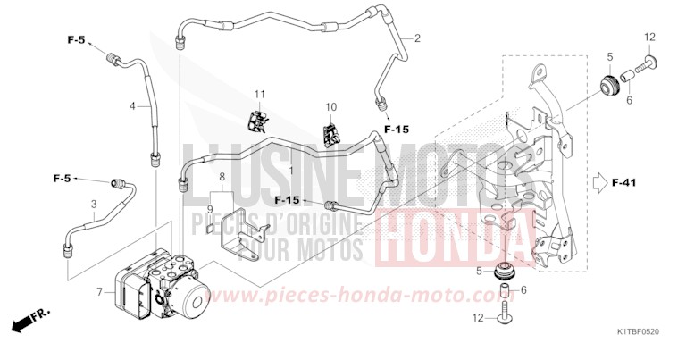 ABS MODULATOR/BRAKE PIPE for CRF300LA EXTREME RED (R292) from 2025