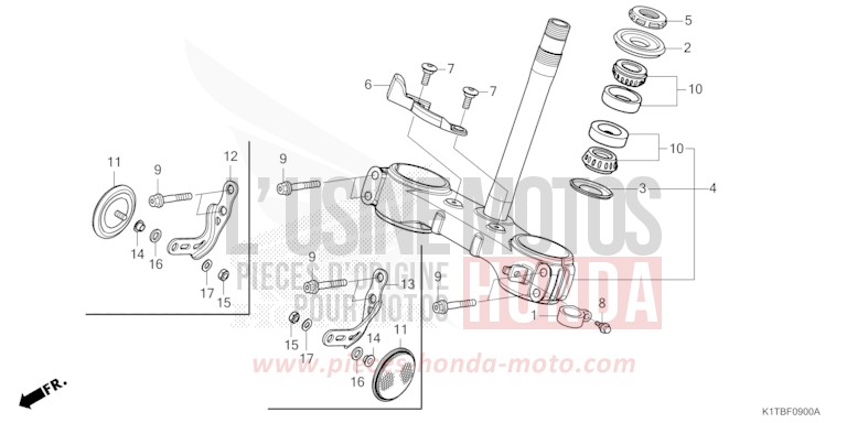 STEERING STEM for CRF300LA EXTREME RED (R292) from 2025