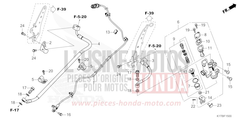 REAR BRAKE MASTER CYLINDER (CRF250LA/LRA,300LA/LRA) for CRF300LA EXTREME RED (R292) from 2025
