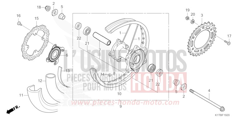 REAR WHEEL for CRF300LA EXTREME RED (R292) from 2025