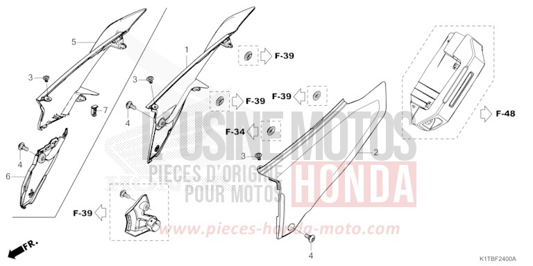 SIDE COVER for CRF300LA EXTREME RED (R292) from 2025