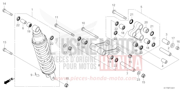 REAR CUSHION (CRF250LAS/LRAS,CRF300LS/LAS/LRS/LRAS) for CRF300LA EXTREME RED (R292) from 2025