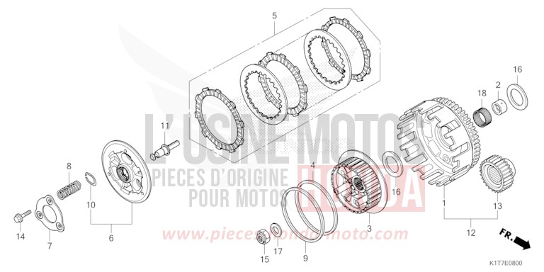 CLUTCH for CRF300LA EXTREME RED (R292) from 2023