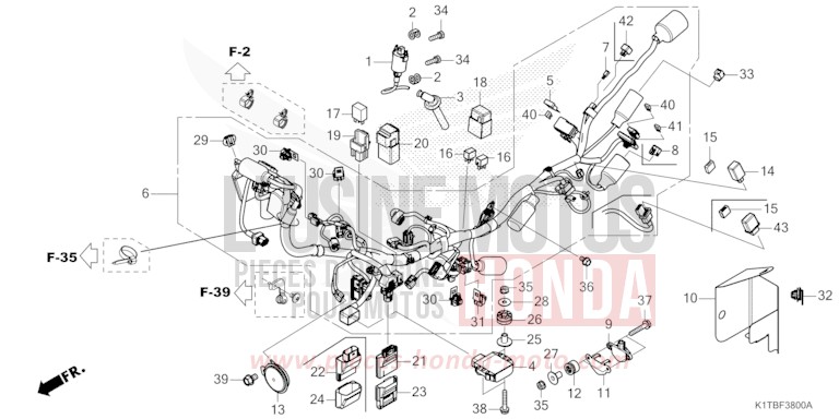 WIRE HARNESS (CRF250LA,CRF300L/LA) for CRF300LA EXTREME RED (R292) from 2025