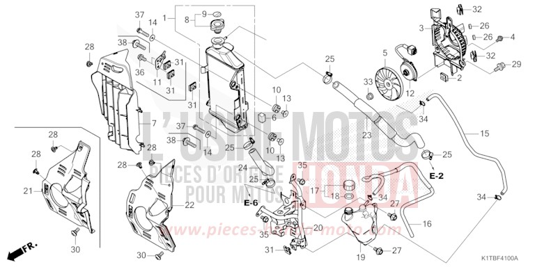 RADIATOR for CRF300LA EXTREME RED (R292) from 2025