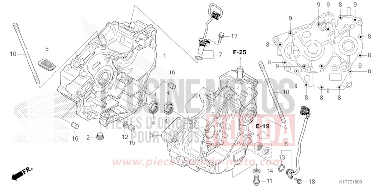 CRANKCASE for CRF300LA EXTREME RED (R292) from 2023