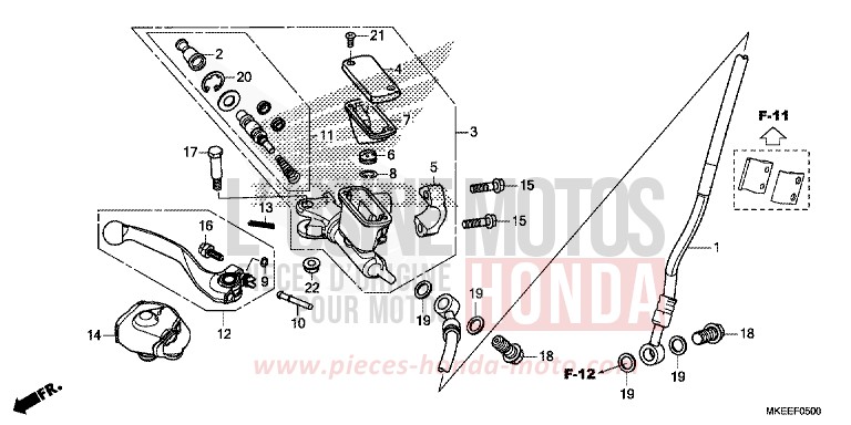 FRONT BRAKE MASTER CYLINDER for CRF450R EXTREME RED (R292) from 2020