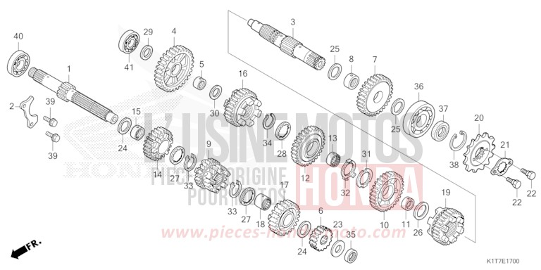 TRANSMISSION for CRF300LA EXTREME RED (R292) from 2023