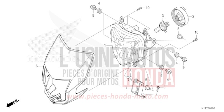 HEADLIGHT (CRF300LA-ED,2ED) for CRF300LA EXTREME RED (R292) from 2023