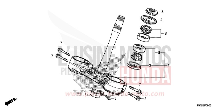 STEERING STEM for CRF450R EXTREME RED (R292) from 2020