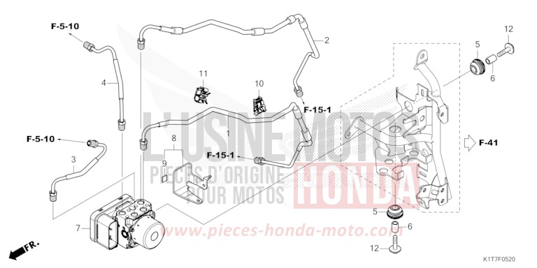 ABS MODULATOR/BRAKE PIPE (CRF250LA/LRA,300LA/LRA) for CRF300LA EXTREME RED (R292) from 2023