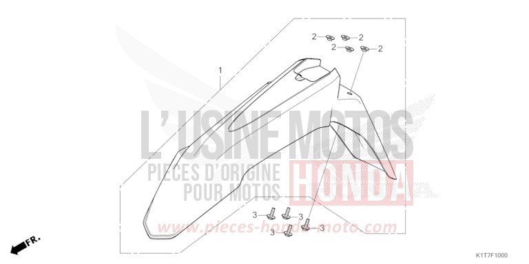 FRONT FENDER for CRF300LA EXTREME RED (R292) from 2023