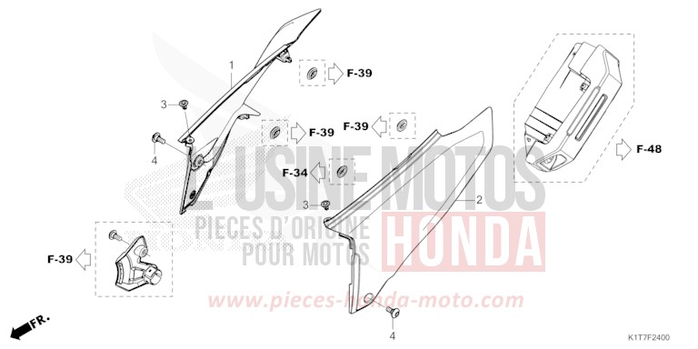 SIDE COVER for CRF300LA EXTREME RED (R292) from 2023